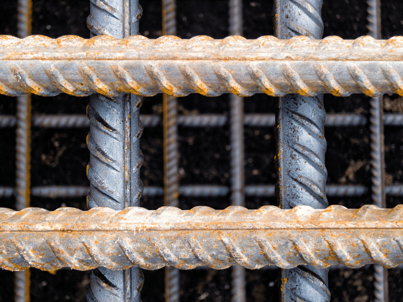 reinforcement bar which affected by corrosion